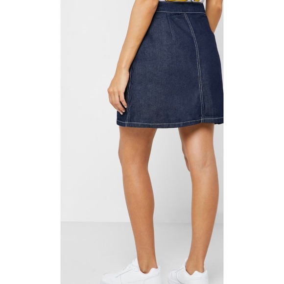 Cotton On Contrast Stitch Denim Classic Skirt Size 6 * wom170 - Picture 1 of 7
